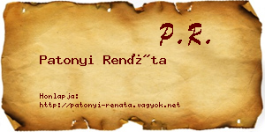 Patonyi Renáta névjegykártya